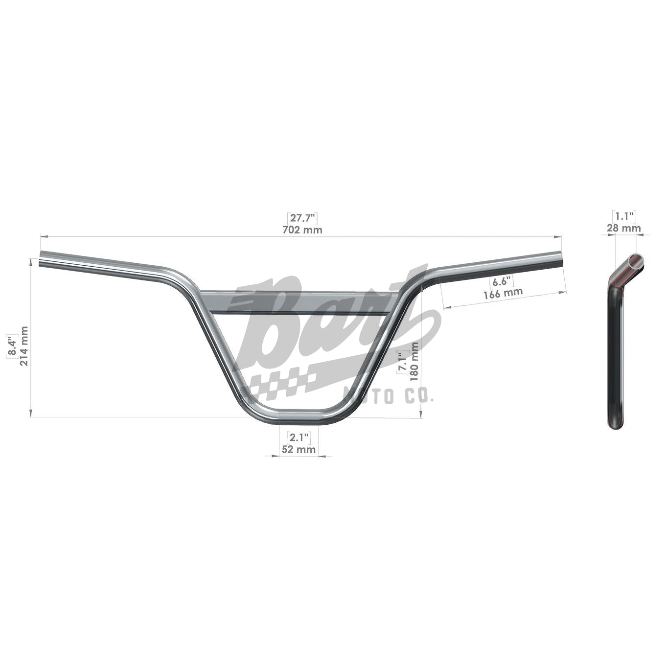 BBR CRF/XR50 Style Standard Rise 8" Handlebar
