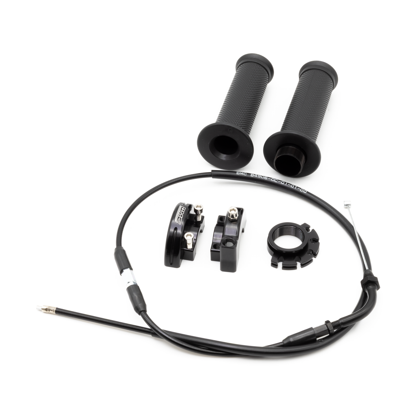 BMC Pro Series CNC Billet Throttle & Grip Set — Universal Carb Fitment — CT70 / Z50 / Pit Bike