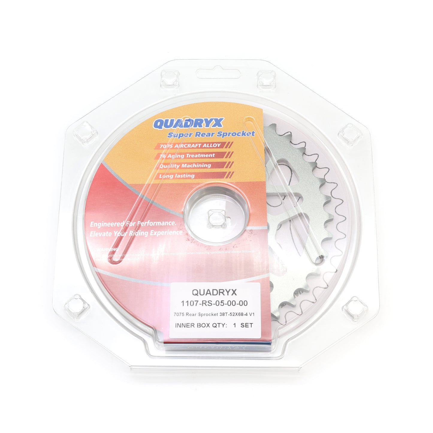 Mini Pro 7075 Lightweight 38T Rear Sprocket - KLX110 - V1 Silver