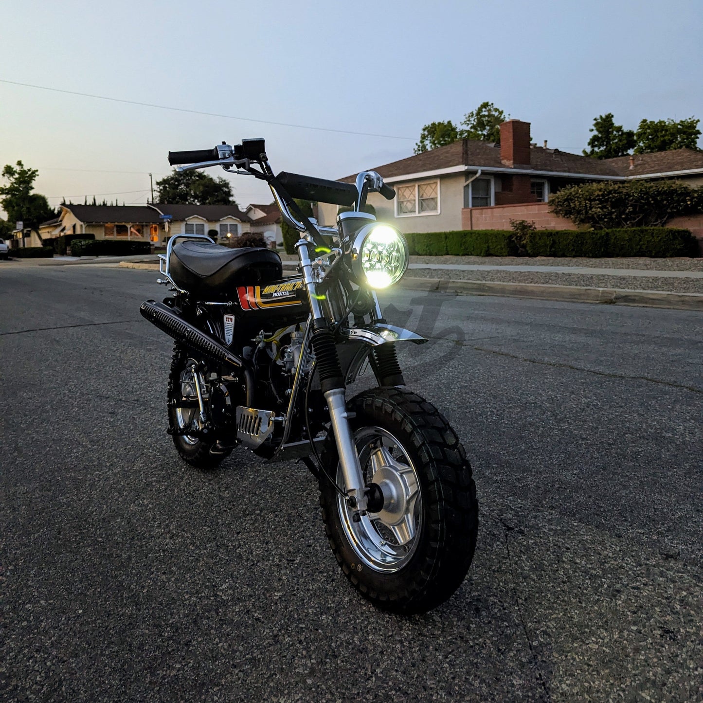 Black CT70 Headlight Bucket with 12V LED Headlight