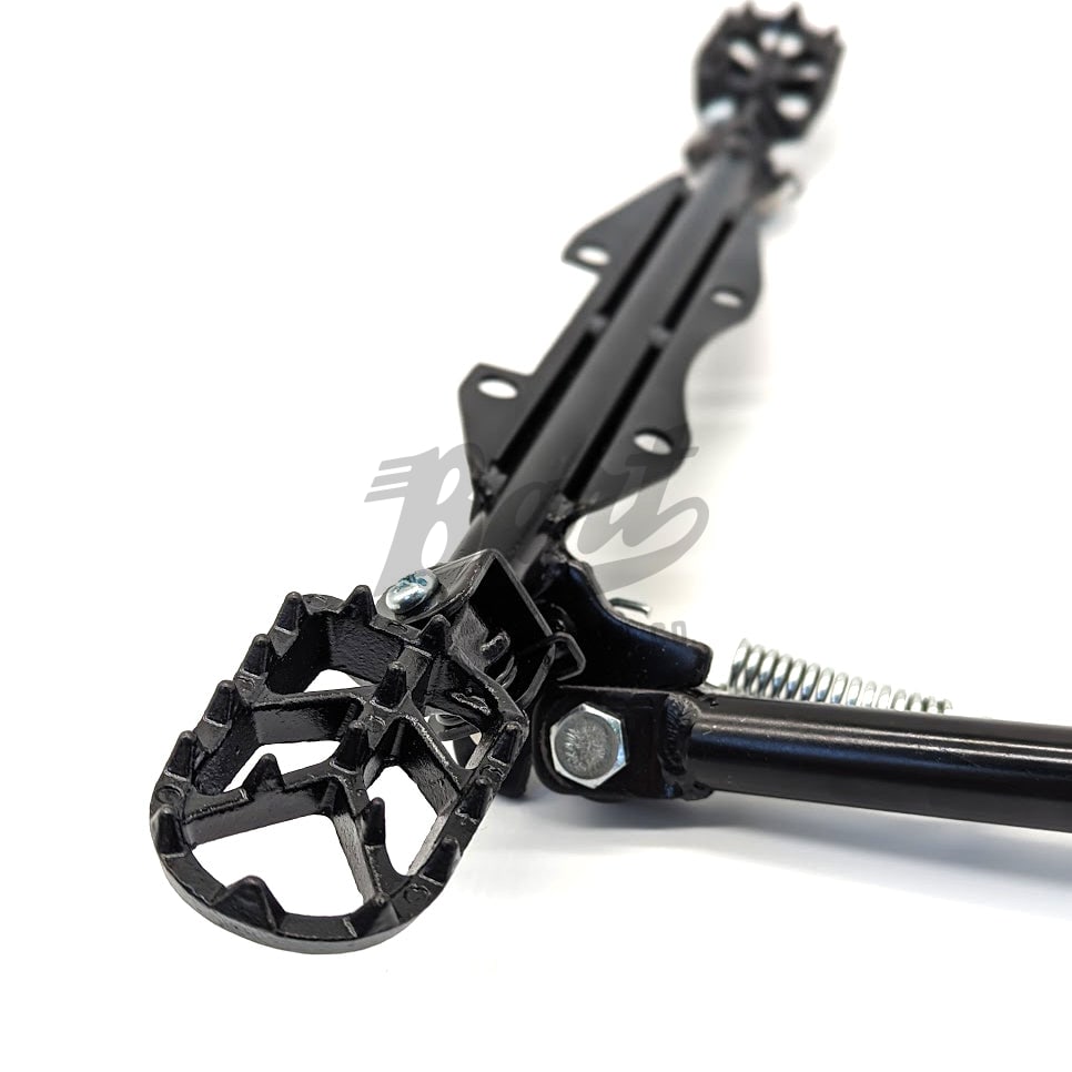 Heavy Duty Engine-Mount Studded Foot Pegs and Kick Stand
