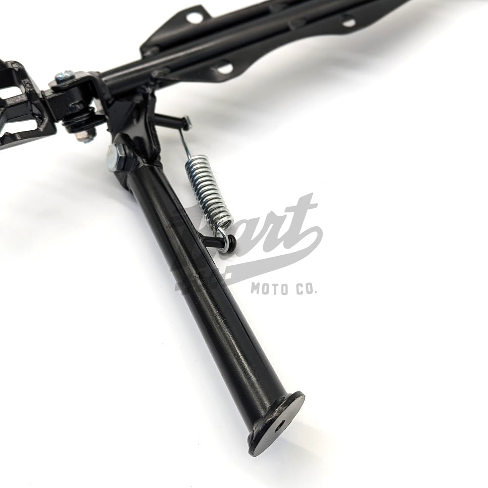 Heavy Duty Engine-Mount Studded Foot Pegs and Kick Stand