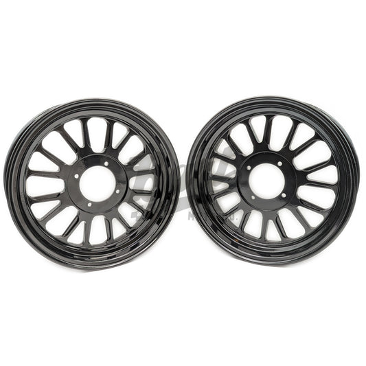 12" X 3.5" 16 Spoke 1 Piece Rim (2 Wheel Set) (Black)