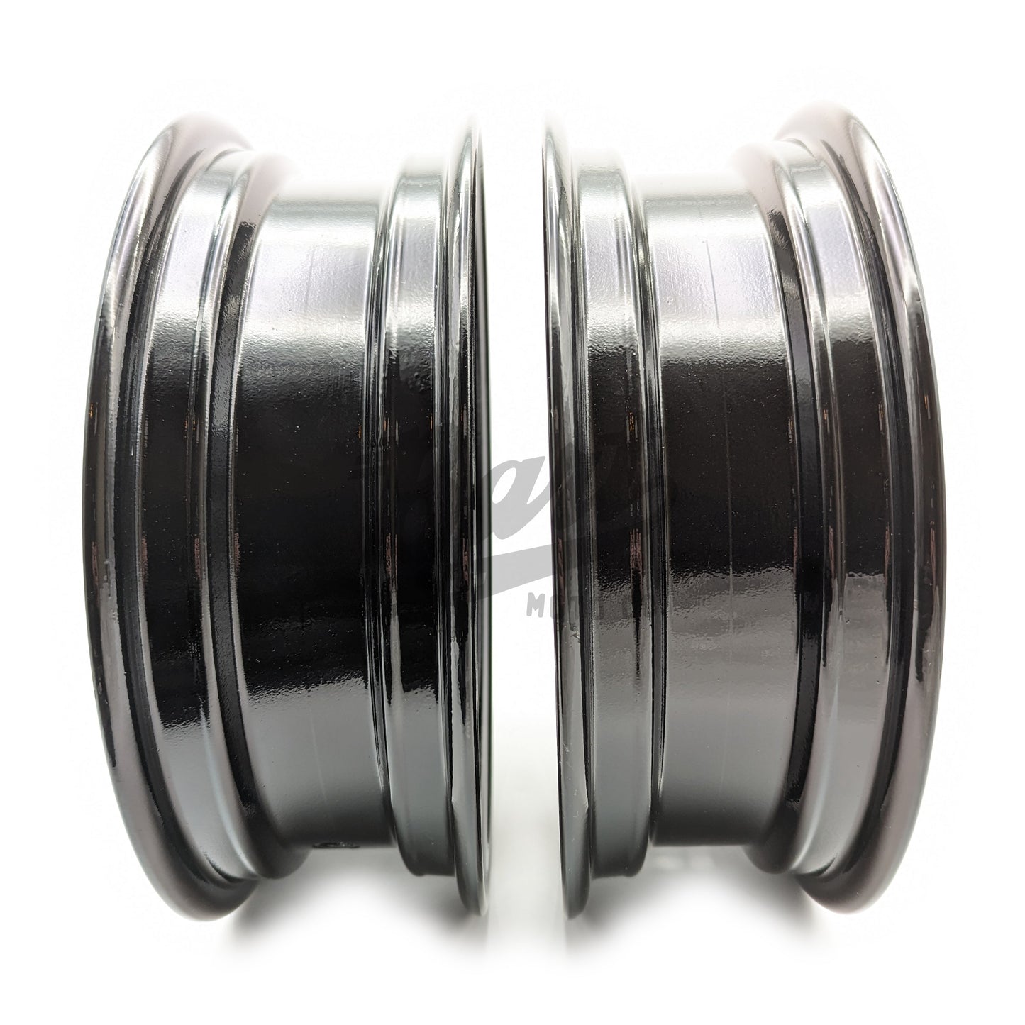 12" X 3.5" 16 Spoke 1 Piece Rim (2 Wheel Set) (Black)