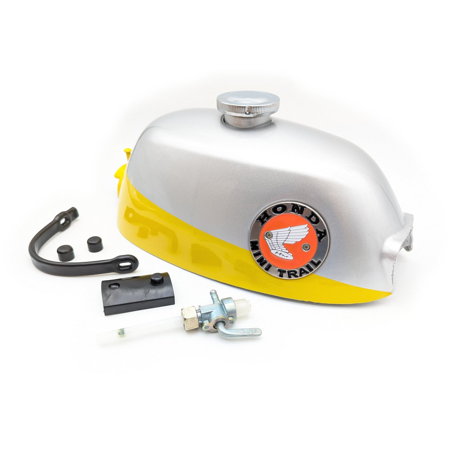 Reproduction Z50 K0-K1 1968-1970 Gas Fuel Tank Full Kit (Silver / Yellow)