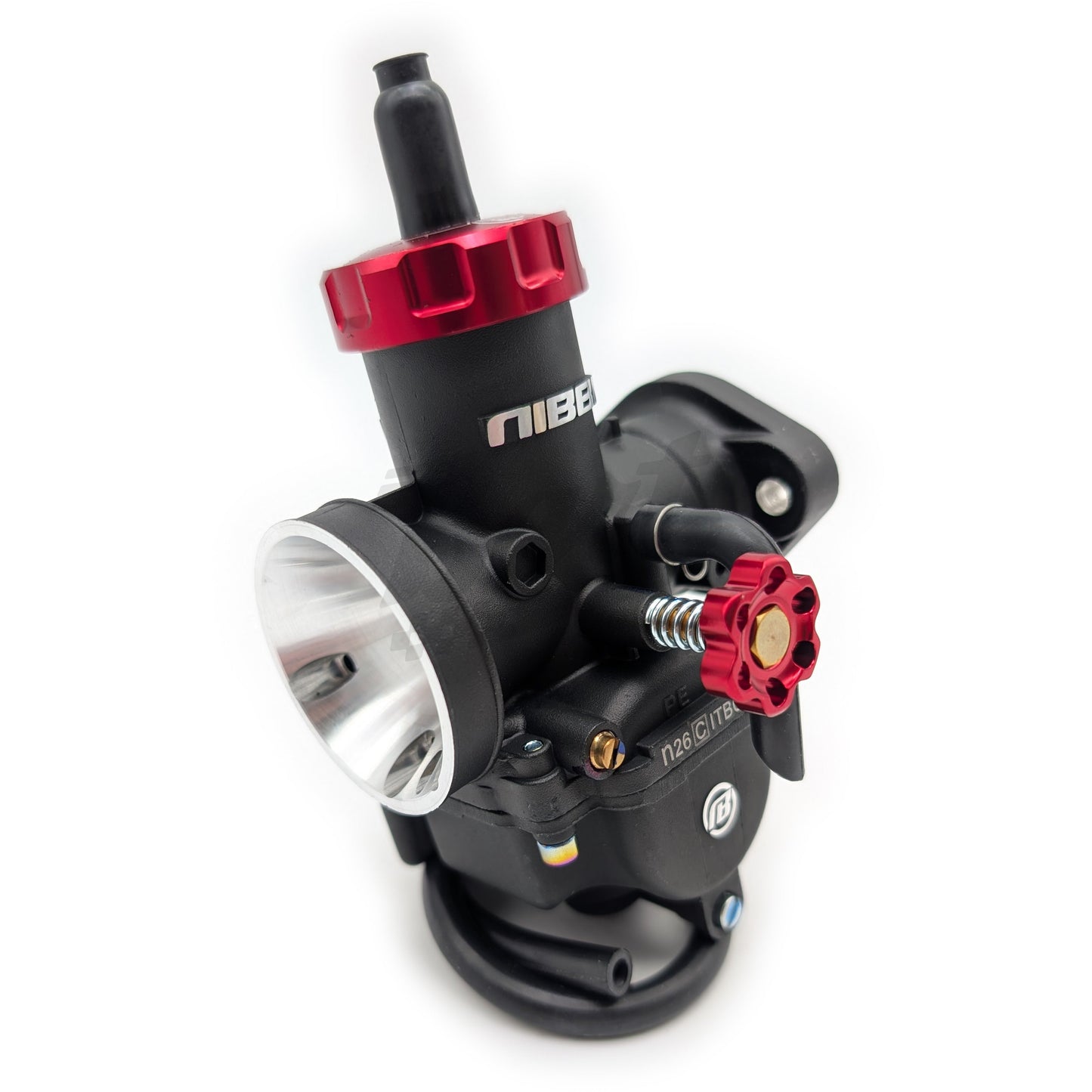Nibbi PE26FL Flanged 26mm Carburetor (Black & Red)