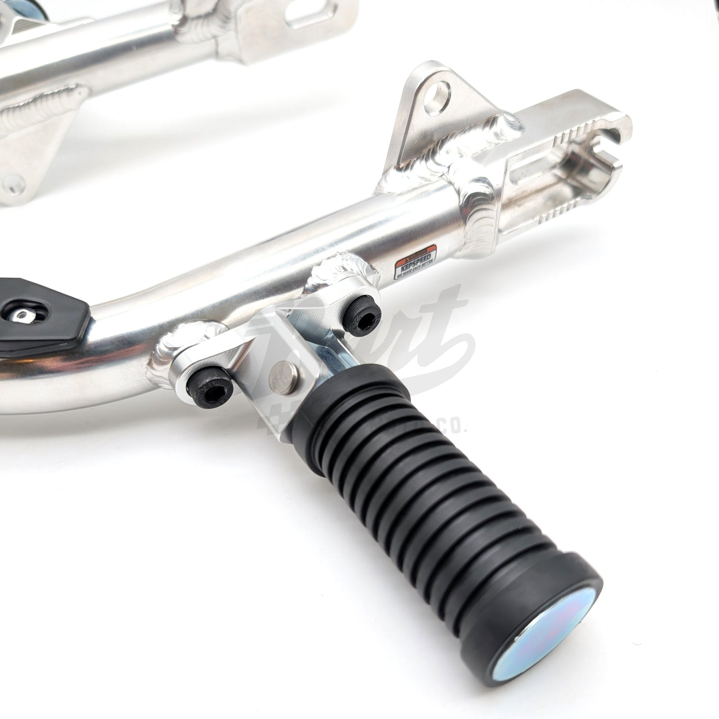Bolt-On Buddy Pegs for Compatible Kepspeed Racing Swingarms (Silver)