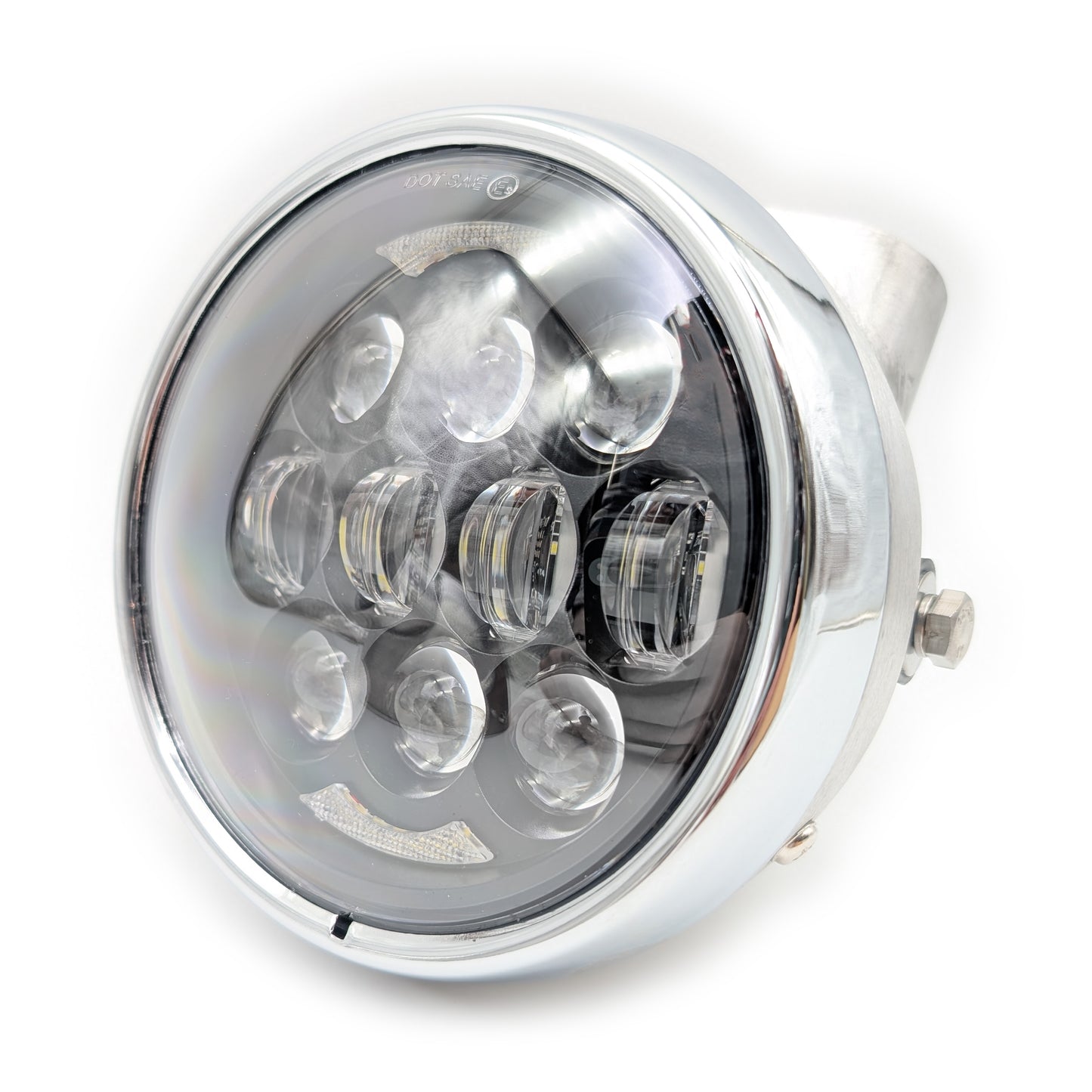 Raw Aluminum CT70 Headlight Bucket with 12V LED Headlight