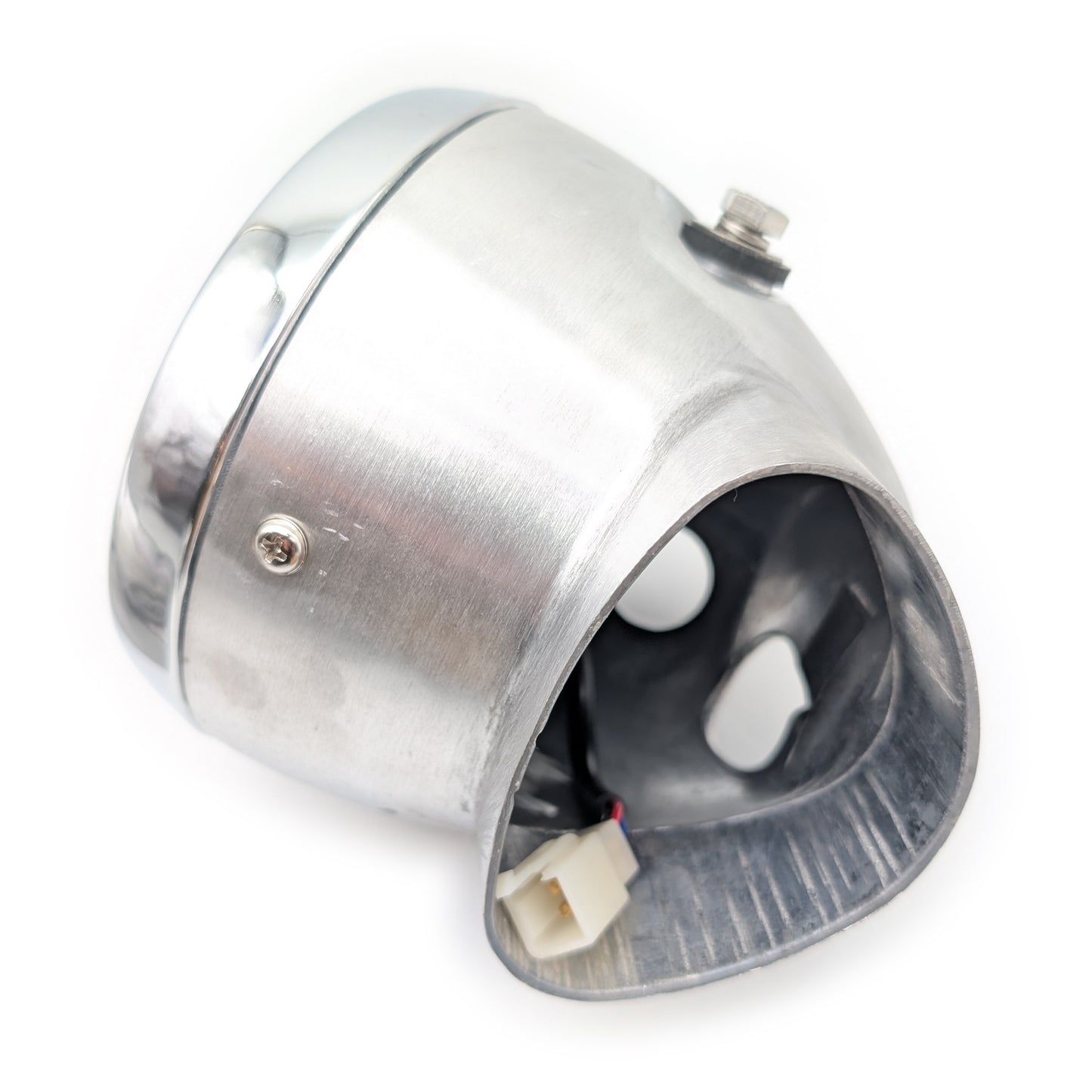 Raw Aluminum CT70 Headlight Bucket with 12V LED Headlight