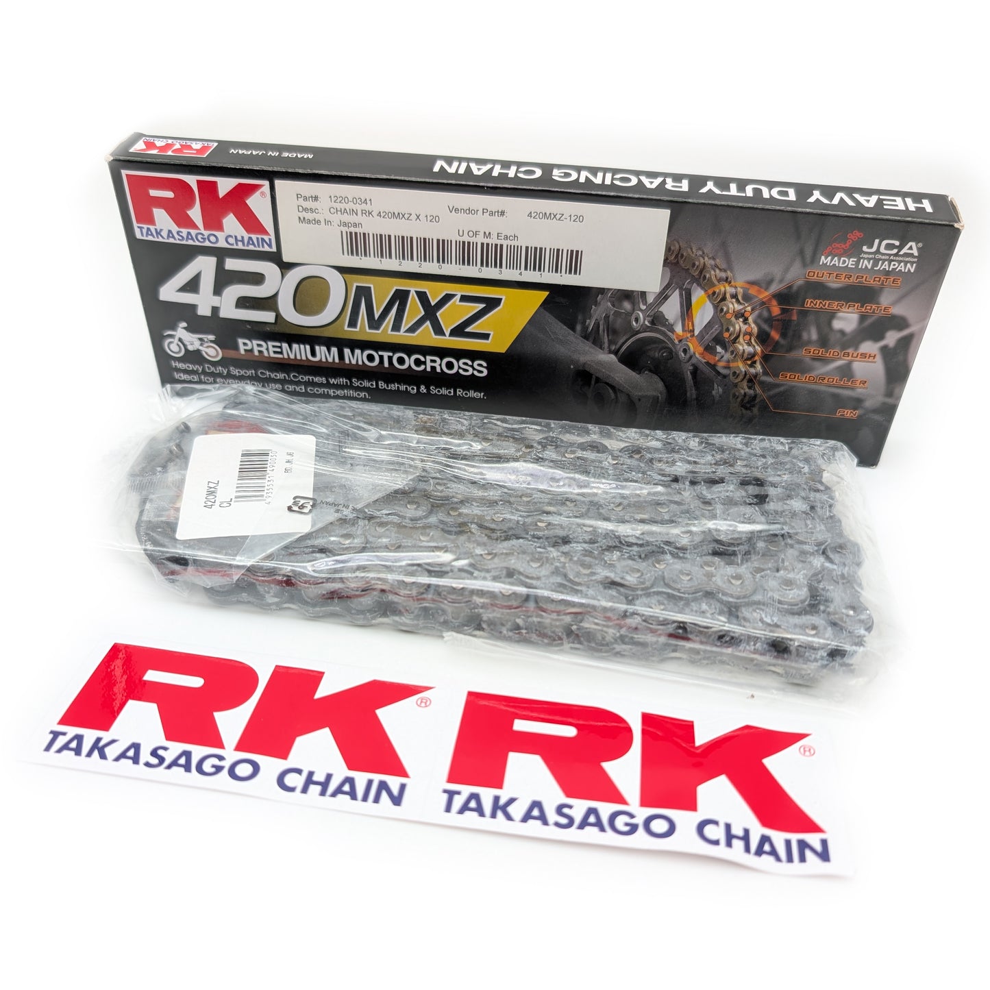RK Racing GB420MXZ 420 Race Spec Chain (120 Link Silver)