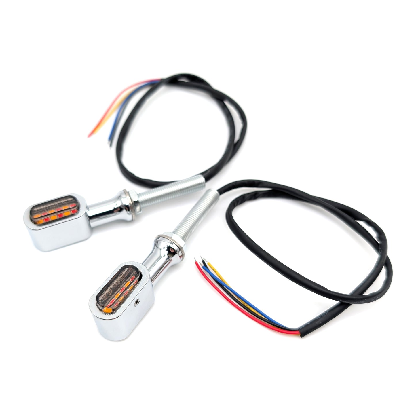 Mini LED Turn Signals with Brake Light Function (Chrome)