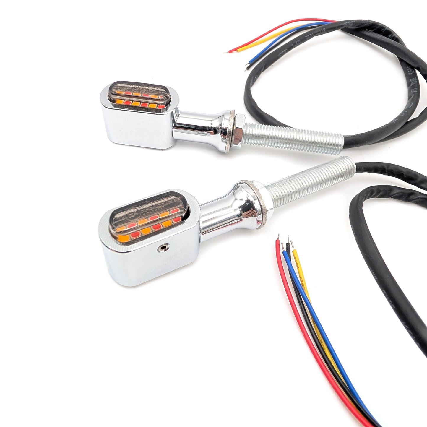 Mini LED Turn Signals with Brake Light Function (Chrome)