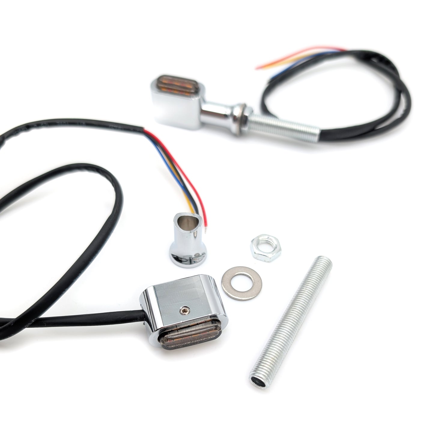 Mini LED Turn Signals with Brake Light Function (Chrome)