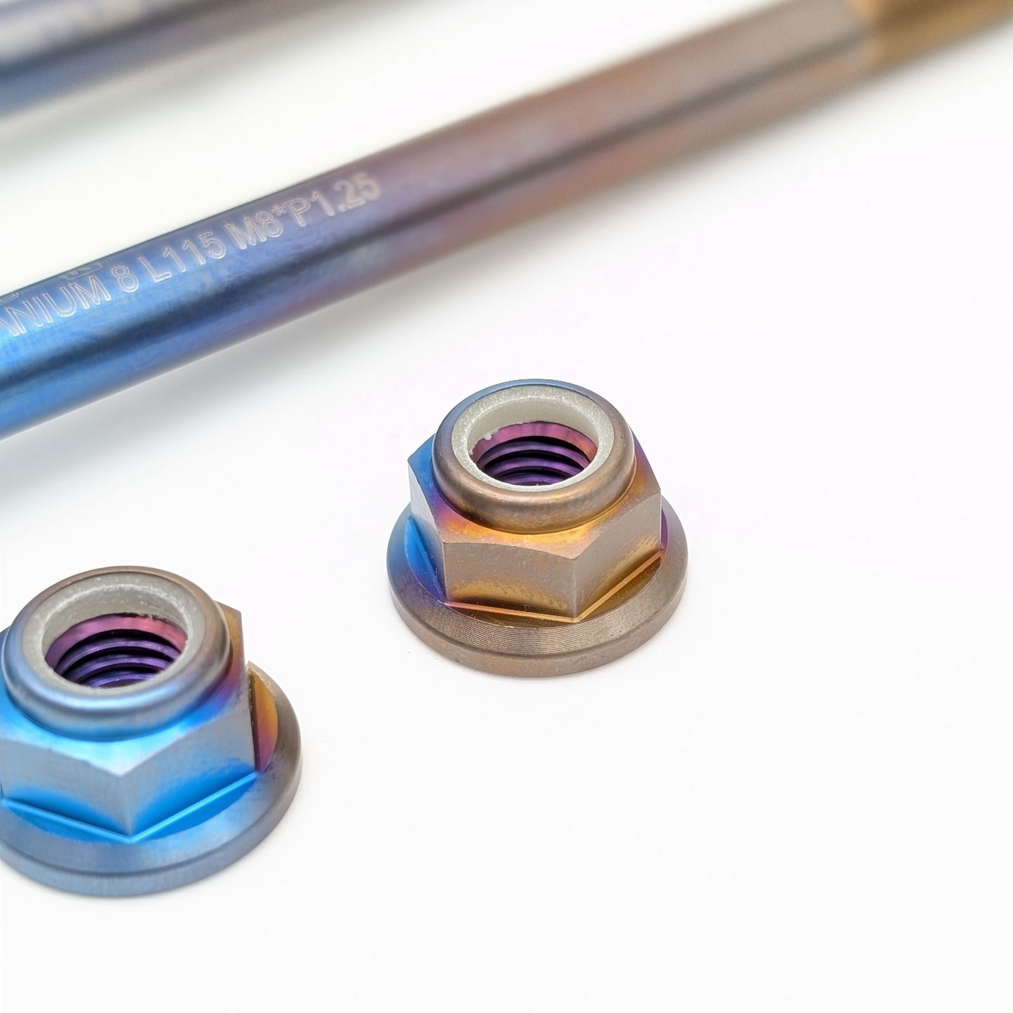 CT70 Titanium Engine Mount Bolt & Nut Set (Blue)