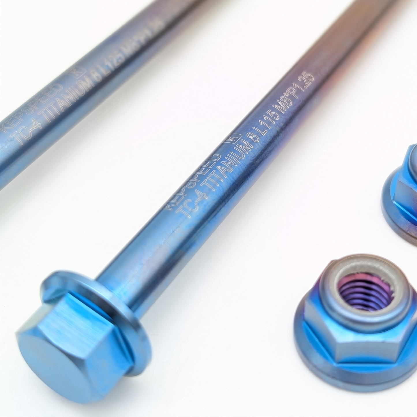 CT70 Titanium Engine Mount Bolt & Nut Set (Blue)