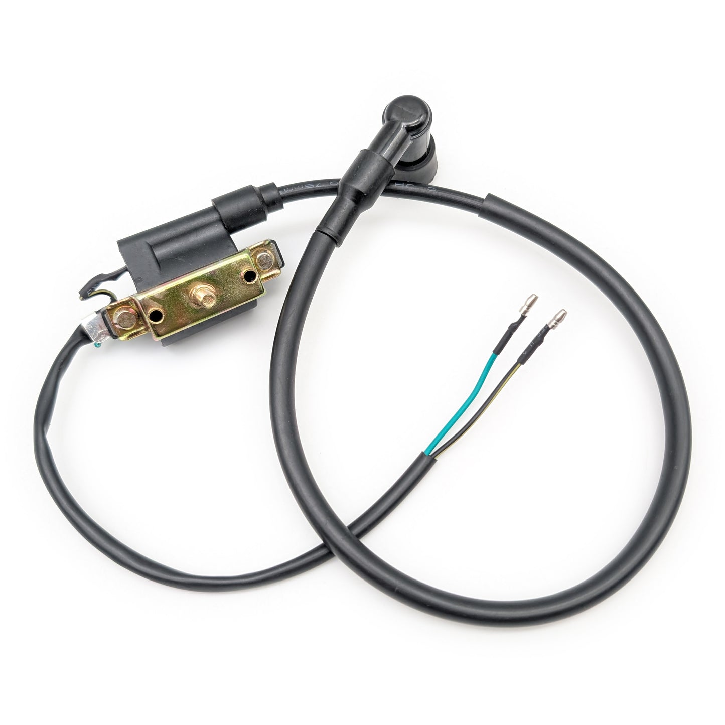 12V Ignition Coil with Wire – M8 Stud Mount, Dual Bullet Connectors