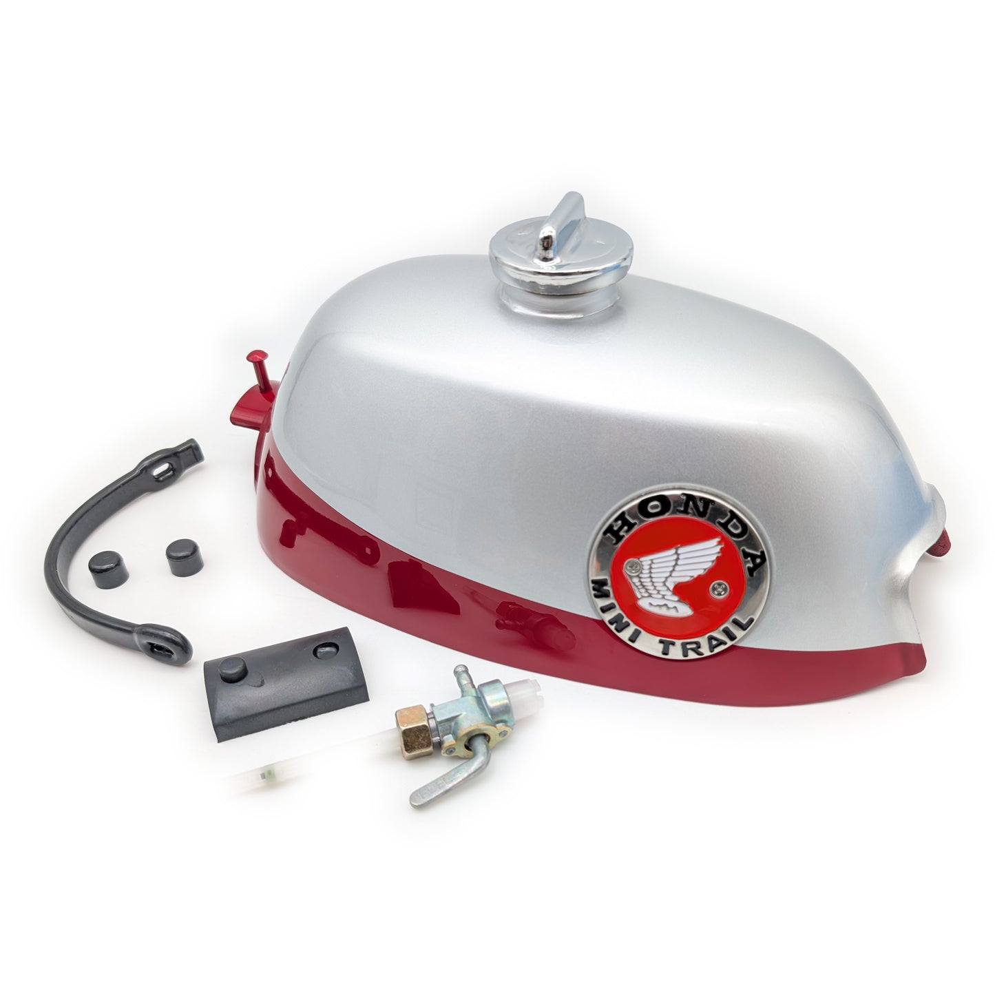 Reproduction Z50 K0-K1 1968-1970 Gas Fuel Tank Full Kit (Silver / Red)