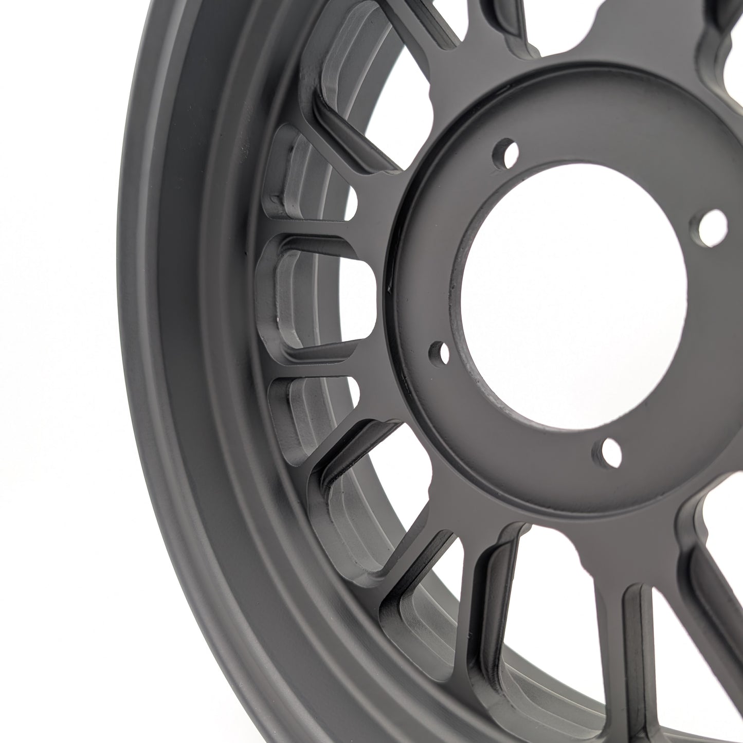 Single Wheel - Z-Type 12" X 3.5" 16 Spoke 1 Piece Rim (Flat Black)