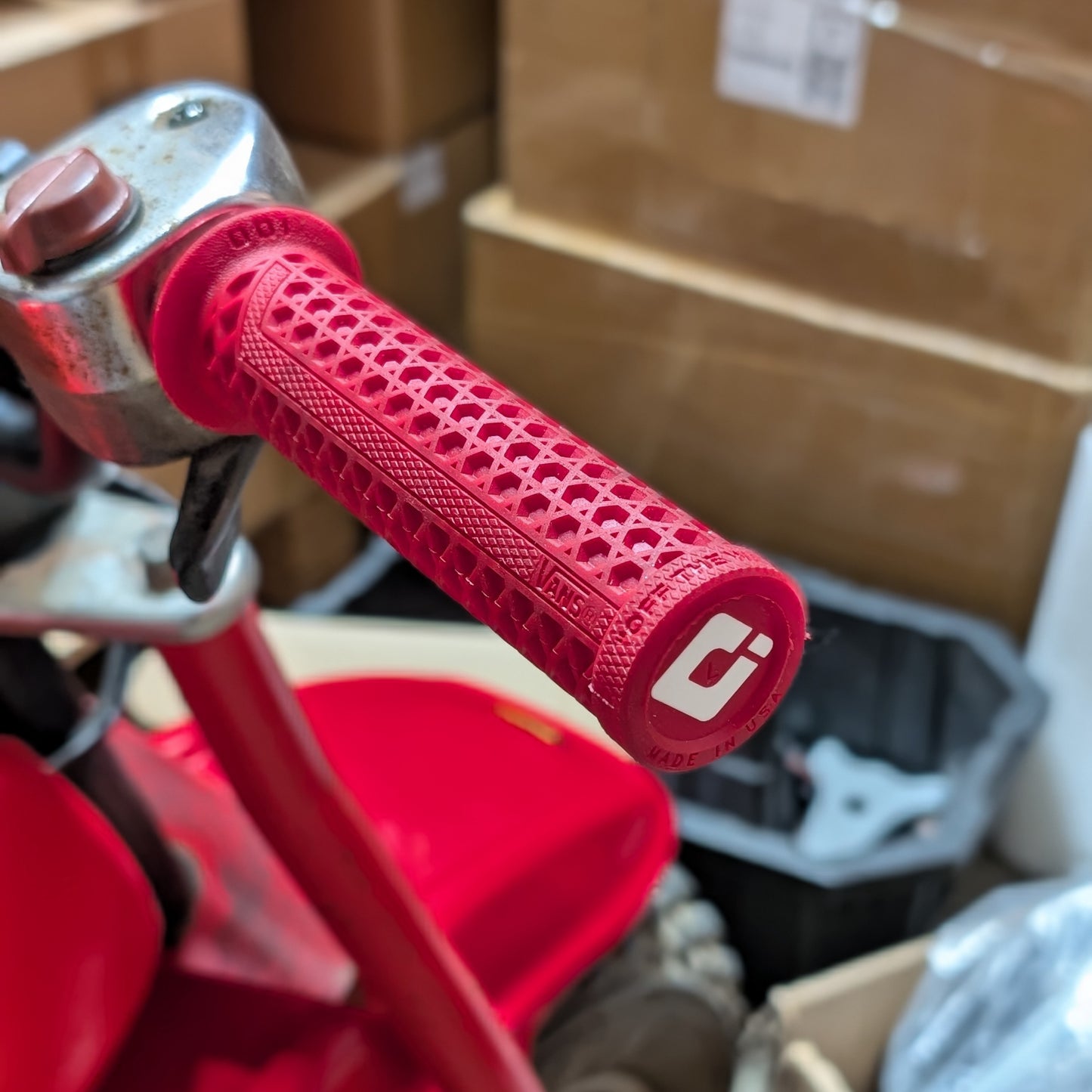 ATC / ATV Grips - 7/8" Vans Waffle Lock-In (Red)