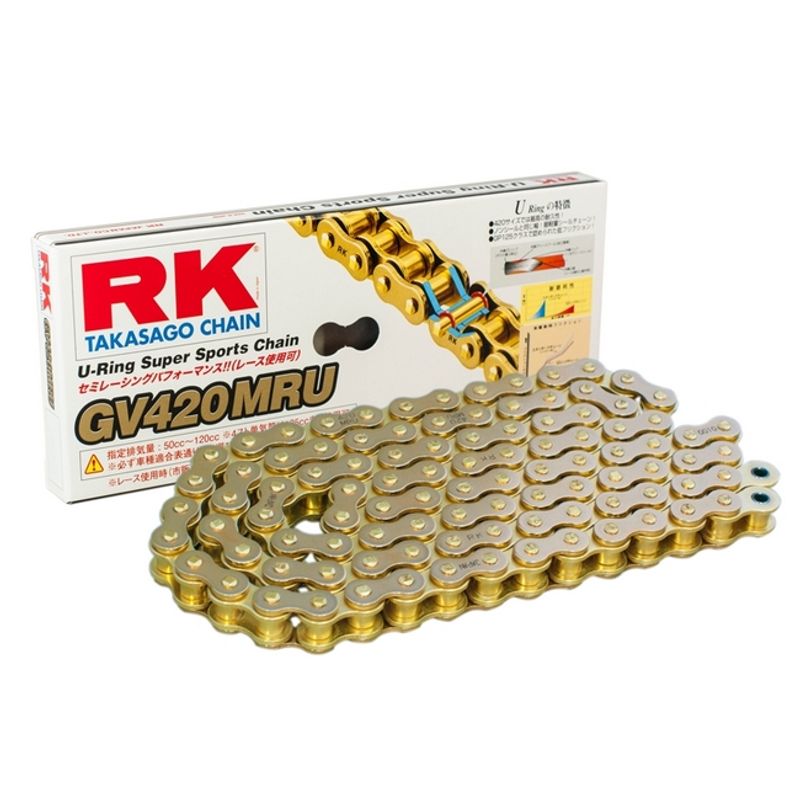 RK Racing Gold GV420MRU 420 Ultra Thin U-Ring Sealed Chain (100 Link)