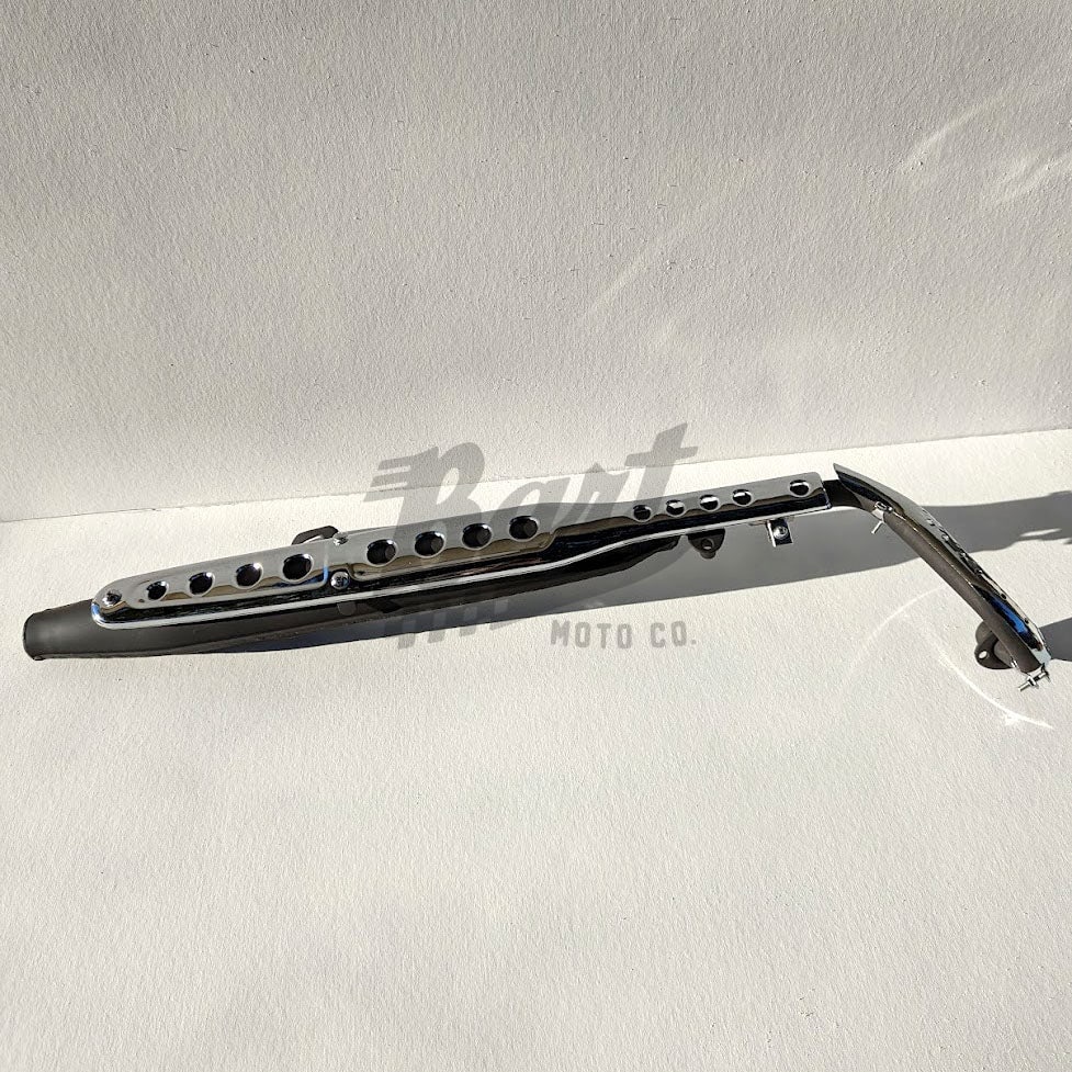 Reproduction CT70 K1+ Black and Chrome Stock Style Rider Exhaust 125cc+