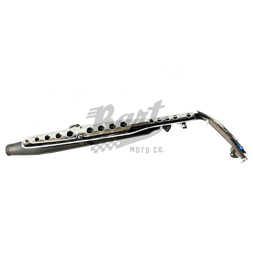 Reproduction CT70 K1+ Black and Chrome Stock Style Rider Exhaust 125cc+