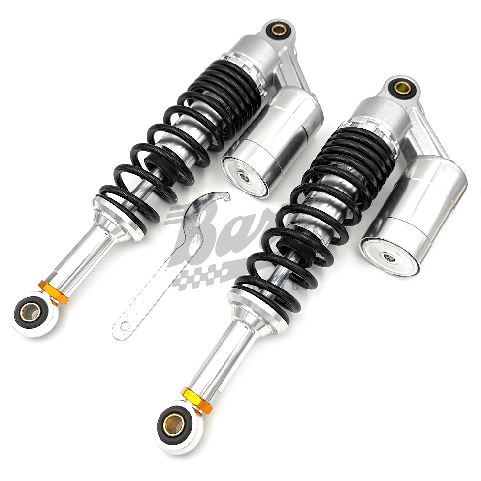 330MM Performance Gas Filled Reservoir Rear Shock Set - Black / Silver