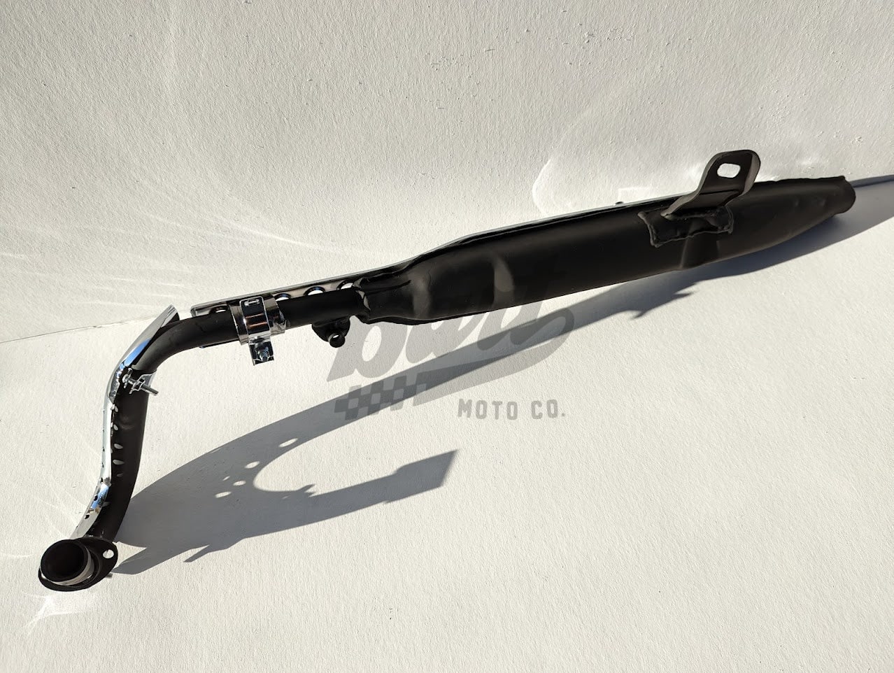 Reproduction CT70 K1+ Black and Chrome Stock Style Rider Exhaust 125cc+