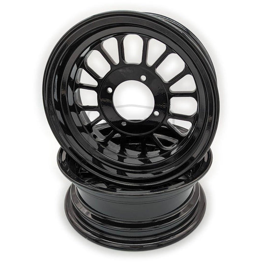 10" X 3.5" 16 Spoke 1 Piece Rim (2 Wheel Set) (Black)