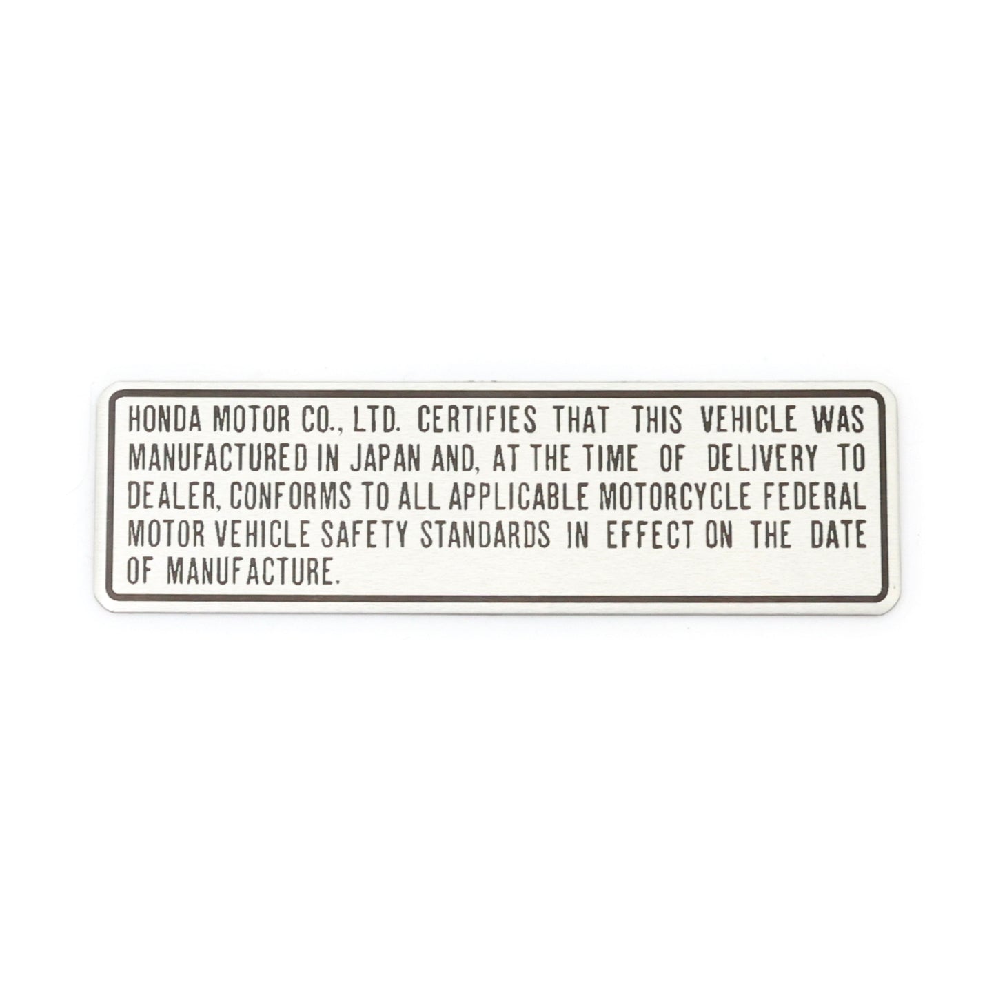CT70 K0 Reproduction Silver Tag Frame Badge Plate