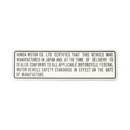 CT70 K0 Reproduction Silver Tag Frame Badge Plate