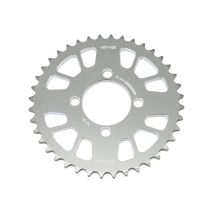 Mini Pro 7075 Lightweight 40T Rear Sprocket - KLX110 - V1 Silver