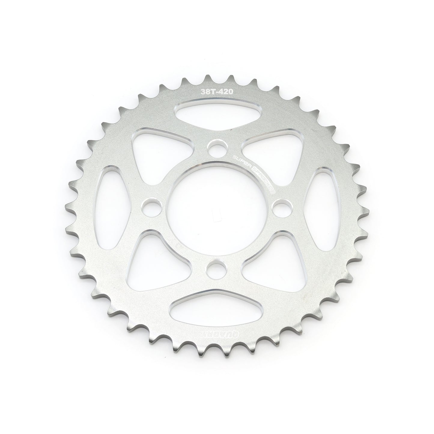 Mini Pro 7075 Lightweight 38T Rear Sprocket - KLX110 - V2 Silver