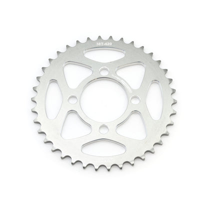 Mini Pro 7075 Lightweight 38T Rear Sprocket - KLX110 - V2 Silver