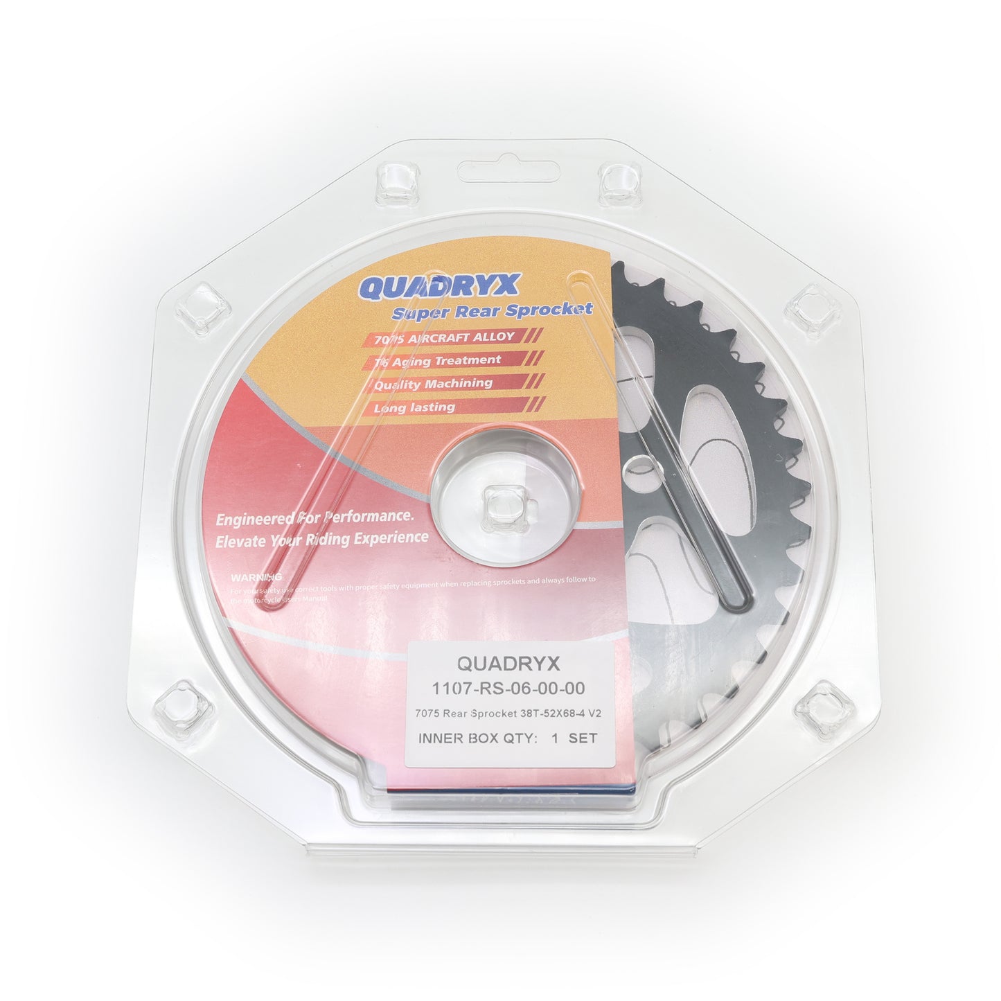 Mini Pro 7075 Lightweight 38T Rear Sprocket - KLX110 - V2 Black