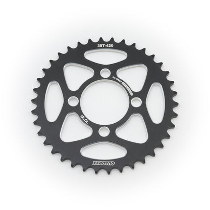 Mini Pro 7075 Lightweight 38T Rear Sprocket - KLX110 - V2 Black