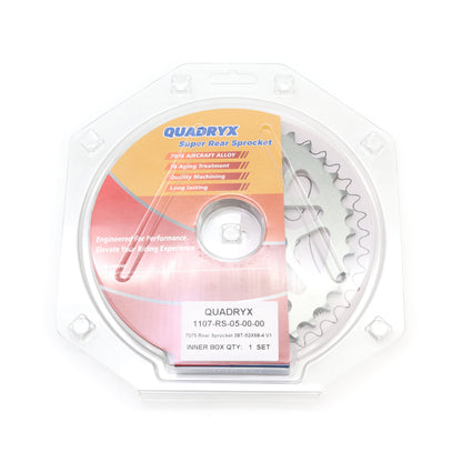 Mini Pro 7075 Lightweight 38T Rear Sprocket - KLX110 - V1 Silver