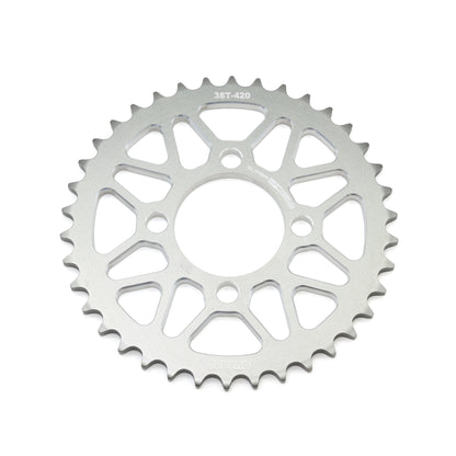 Mini Pro 7075 Lightweight 38T Rear Sprocket - KLX110 - V1 Silver