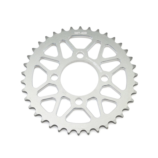 Mini Pro 7075 Lightweight 38T Rear Sprocket - KLX110 - V1 Silver