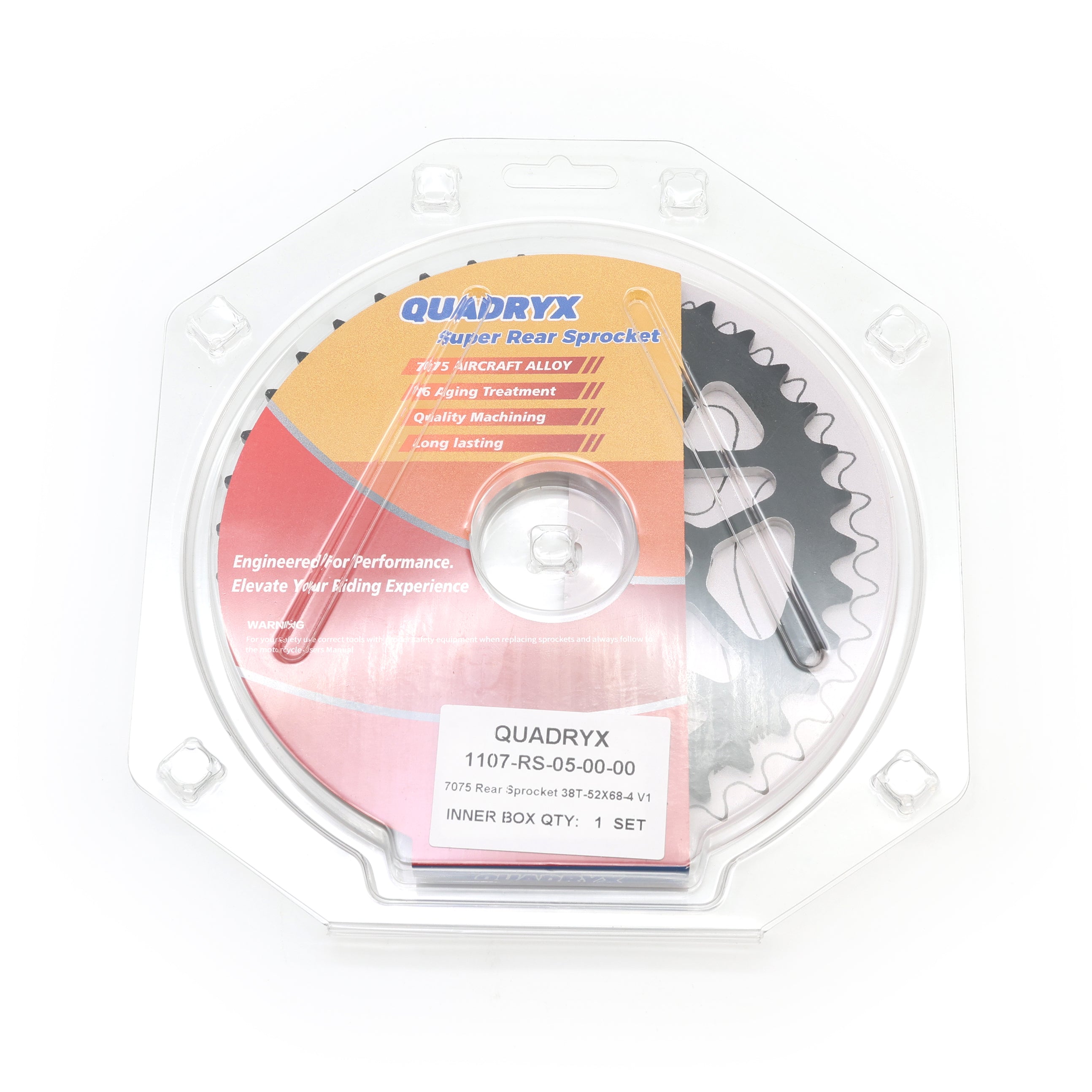Mini Pro 7075 Lightweight 38T Rear Sprocket - KLX110 - V1 Black