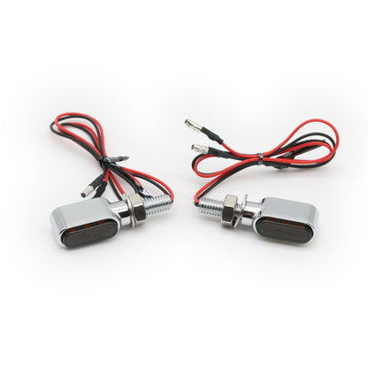 Smoked Lens Low Profile 12V LED Turn Signals (Chrome)