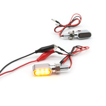 Smoked Lens Low Profile 12V LED Turn Signals (Chrome)