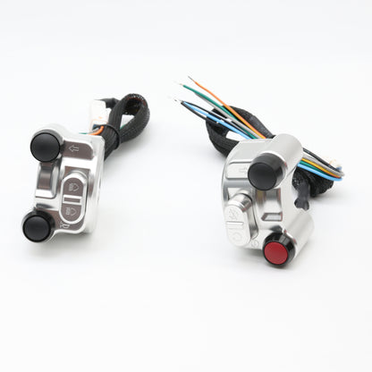 Kepspeed Pro Billet CNC Lighting Control Switch Assembly for 7/8" Handlebars (Silver)