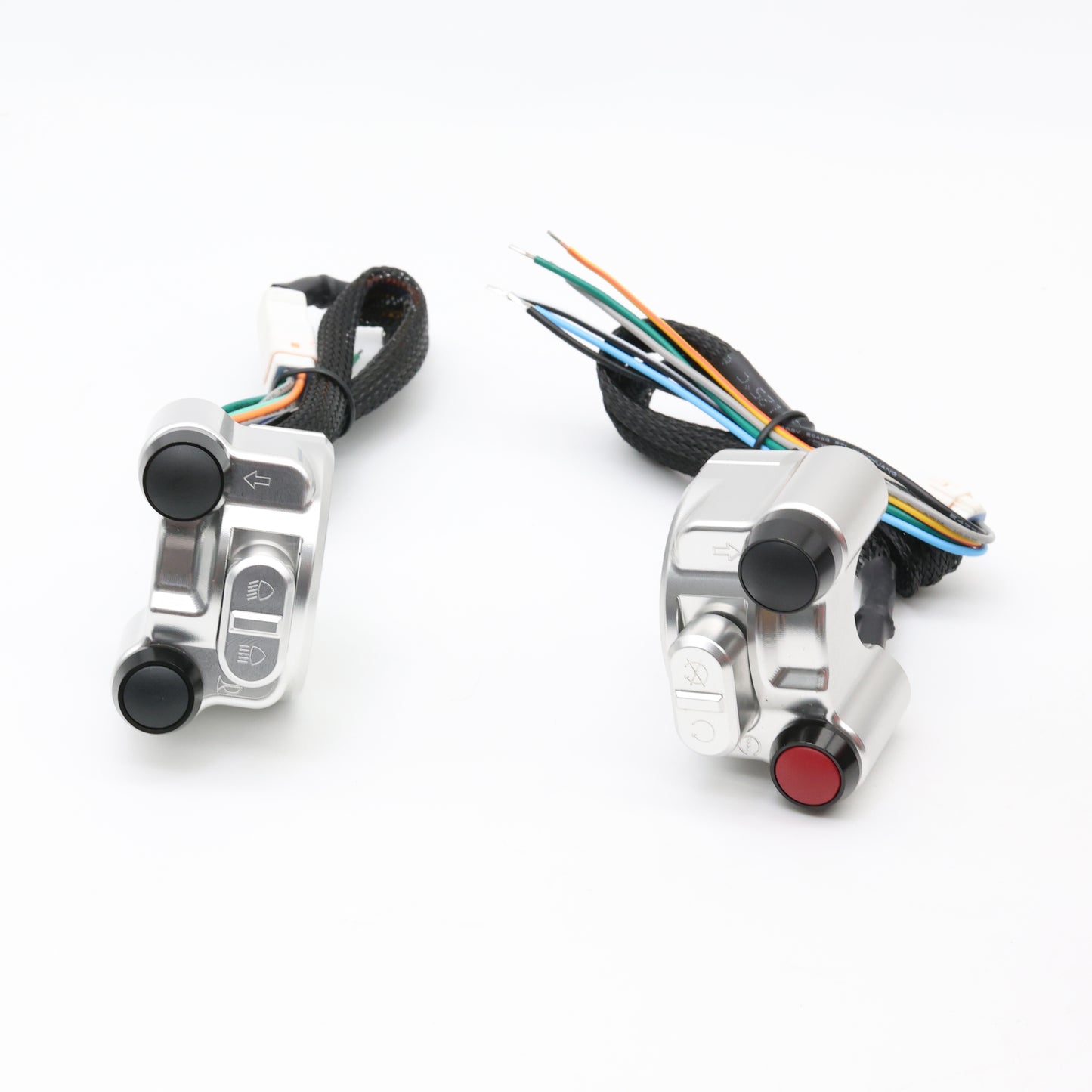 Kepspeed Pro Billet CNC Lighting Control Switch Assembly for 7/8" Handlebars (Silver)