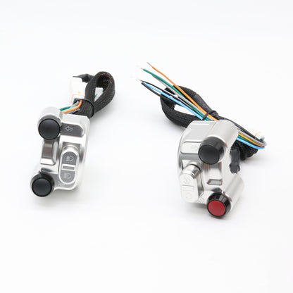 Kepspeed Pro Billet CNC Lighting Control Switch Assembly for 7/8" Handlebars (Silver)