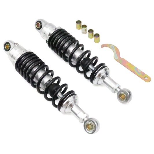 285mm-295mm Performance Gas Filled Rear Shock Set - Silver/Black