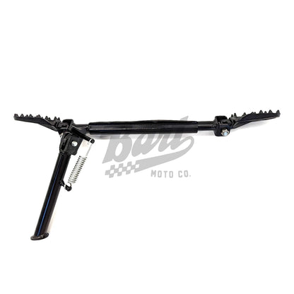 Heavy Duty Engine-Mount Studded Foot Pegs and Kick Stand