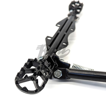 Heavy Duty Engine-Mount Studded Foot Pegs and Kick Stand