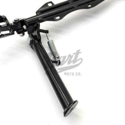 Heavy Duty Engine-Mount Studded Foot Pegs and Kick Stand