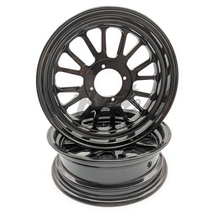 Set of 2 - Z-Type 12" X 3.5" 16 Spoke 1 Piece Rim (Black)
